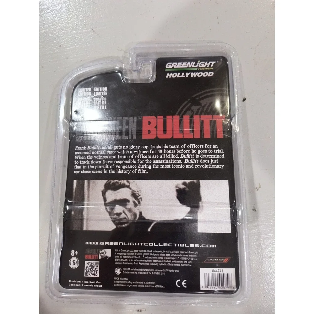 GREENLIGHT Hollywood Steve McQueen BULLITT 1968 Dodge Charger Diecast Car #44741